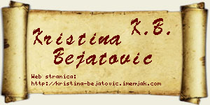Kristina Bejatović vizit kartica